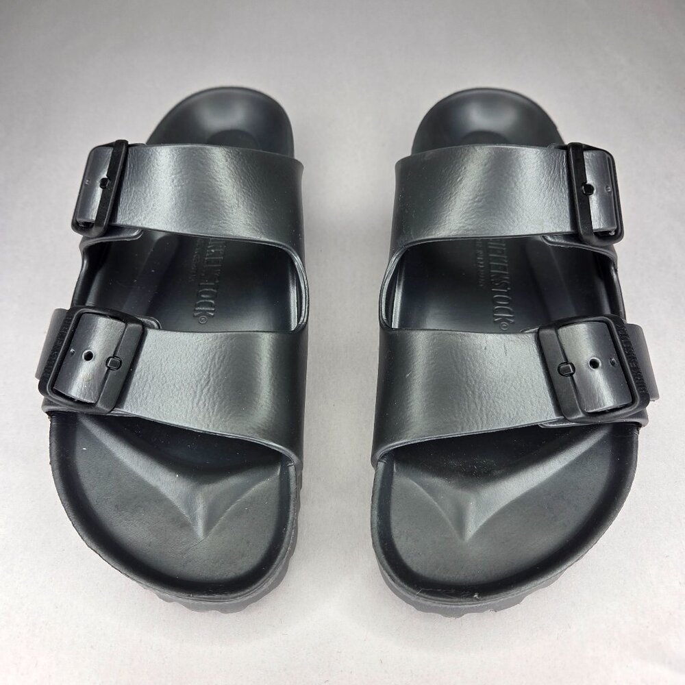 NWT Birkenstock Women's Arizona EVA Essentials Women's Shoes Metallic Anthracite - Picture 2 of 7